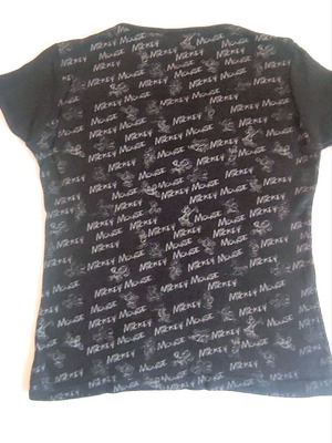 Mickey Mouse women's T-shirt used, size S, black and white