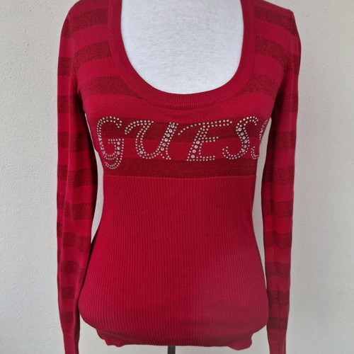 Guess sweater M red like new