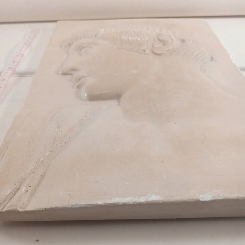 Relief depiction of Apollo of Olympia in plaster 25x28 cm without frame