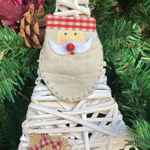 Santa Claus wooden ornament new, white, 17.5cm