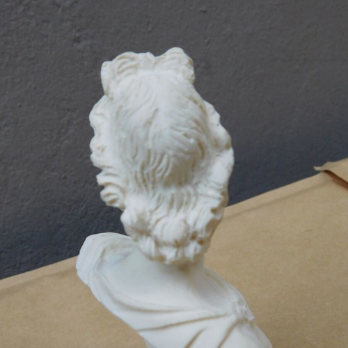 Decorative Apollo Bust used, 11.5 cm, alabaster-style resin