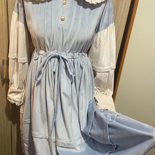 Velvet Lolita Dress like new, grayish blue and beige