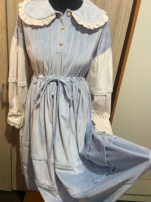 Velvet Lolita Dress like new, grayish blue and beige