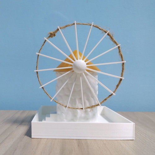 Milos Windmill Flowerpot 3D printed and hand painted