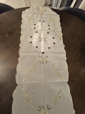 Table Runner with Gold Design like new