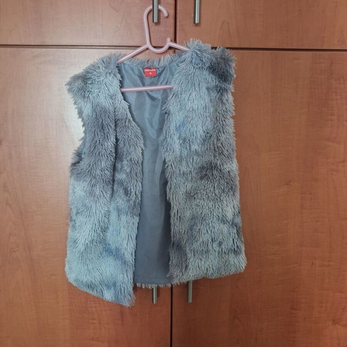 Reflex sleeveless fur vest for girls, grey