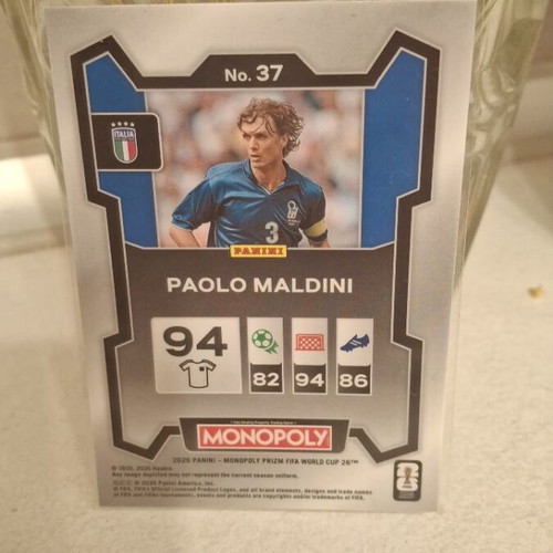 Paolo Maldini Panini Prizm Monopoly 2026 card