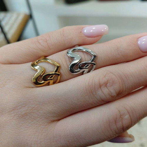 Steel rings new, silver and gold color