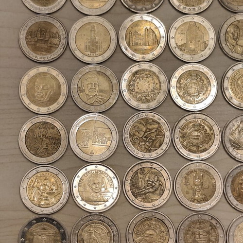 Collection of 55 different 2 euro commemorative coins
