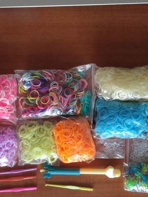 Loom Bands Set with Tools and Glow-in-the-Dark Rubber Bands