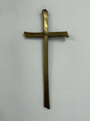 Μπρούτζινος σταυρός τοίχου μεταχειρισμένος, μεγάλος, ελληνική κατασκευή