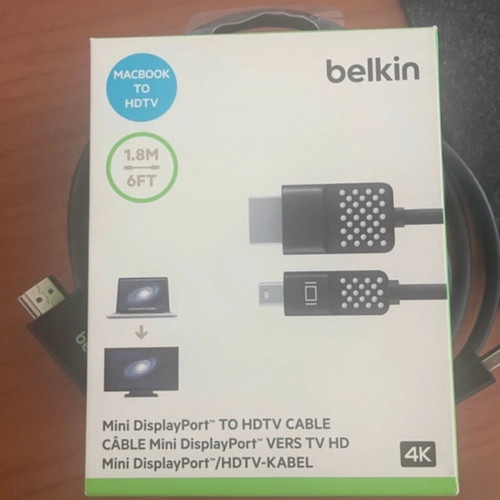 Belkin Mini DisplayPort to HDTV Cable new 1.8m