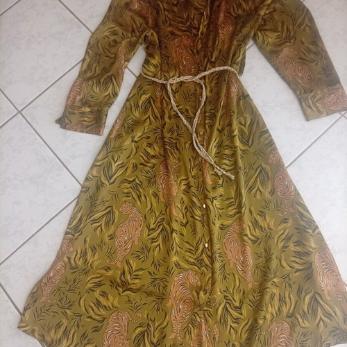 Zara satin dress, green, size S