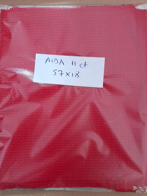 Red Aida 11ct embroidery fabric 18 x 57 cm