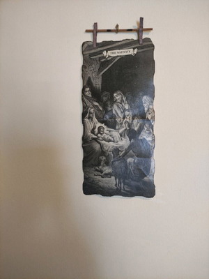 Image old engraved illustration like new, the birth of Christ