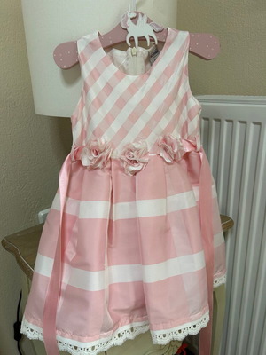 Matou France dress like new for 4 years old, 104 cm, pink and white