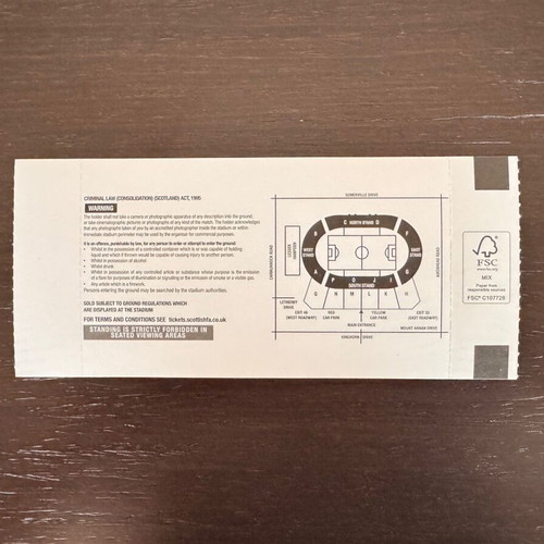 Ticket from historic Scotland 0-3 Greece match like new