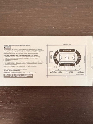 Ticket from historic Scotland 0-3 Greece match like new