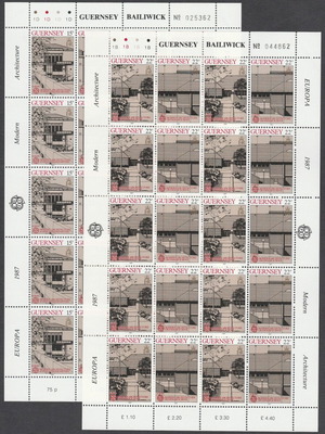 Guernsey 1987 Europa CEPT set in full sheets new