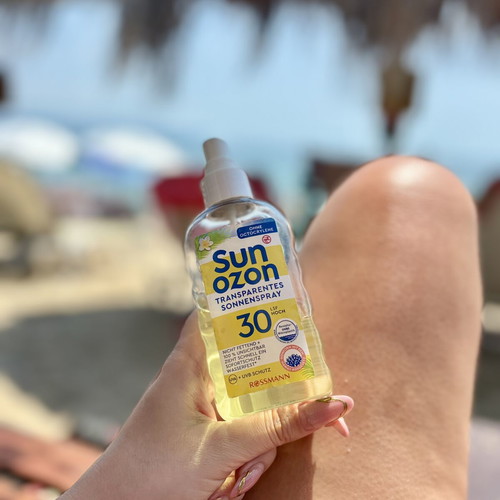 Sun Ozon Sunscreen Spray 30 SPF used, waterproof