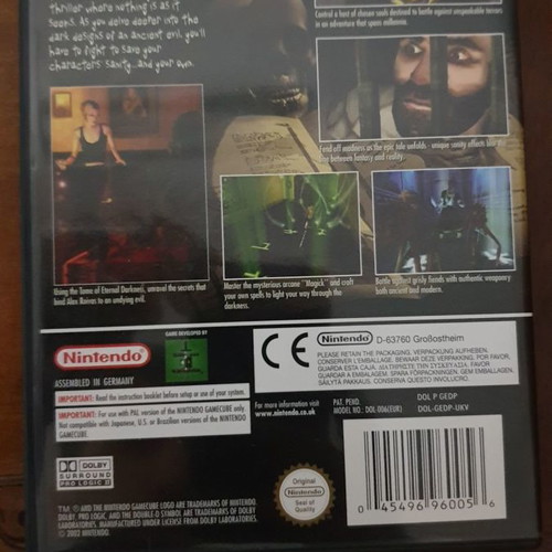 Eternal Darkness Nintendo GameCube used, Pal English version