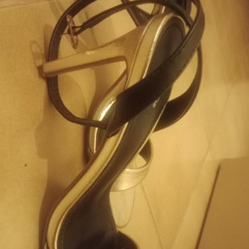 Migato high-heeled sandals like new, black and gold, size 39