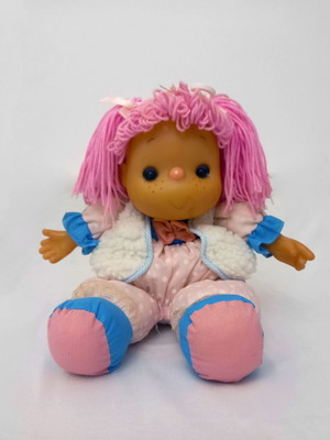 Komfy Kid doll used with pink hair from the 1980s