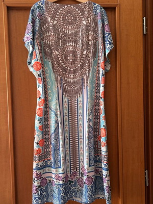 Hale Bob dress like new, medium size, beige and blue