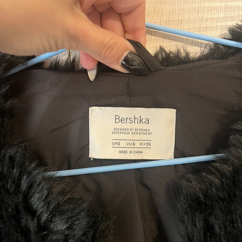 Bershka Fur Jacket like new, black, size small
