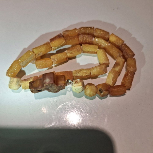 Amber Worry Beads with Cross Handmade New