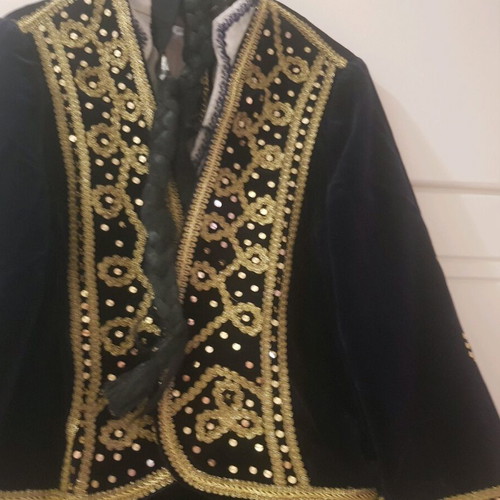 Traditional Thracian costume velvet with gold details, new
