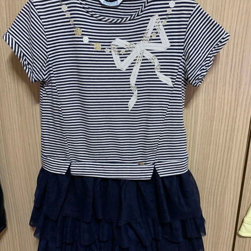 Mayoral Kids Dress with Tulle Skirt Like New Size 9 134cm