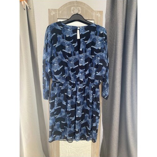 Andy Warhol mid-length dress with blue cat print