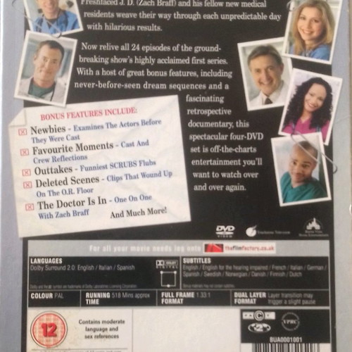 SCRUBS Series 1st&2nd season,8 DVD,46 EPISODES