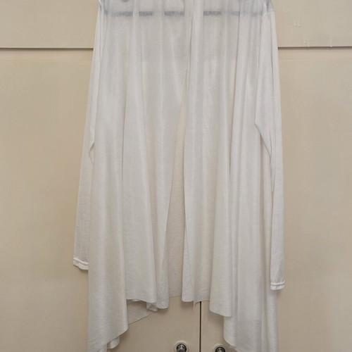 White Long Lightweight Cardigan with Open Front, like new