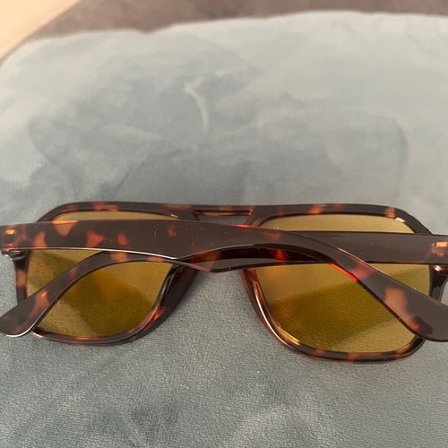 Bershka sunglasses yellow brown tortoise shell aviator like new retro