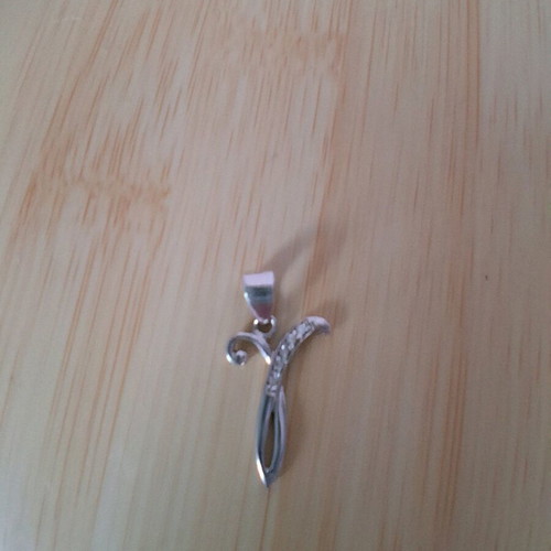 Small Gamma Monogram with Zircon Silver 925 New