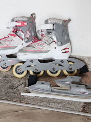 Nijdam inline skates like new, adjustable size 31-34 with ice blades
