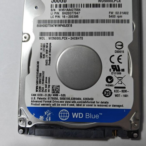 Western Digital Blue 500GB 2.5" HDD hard drive