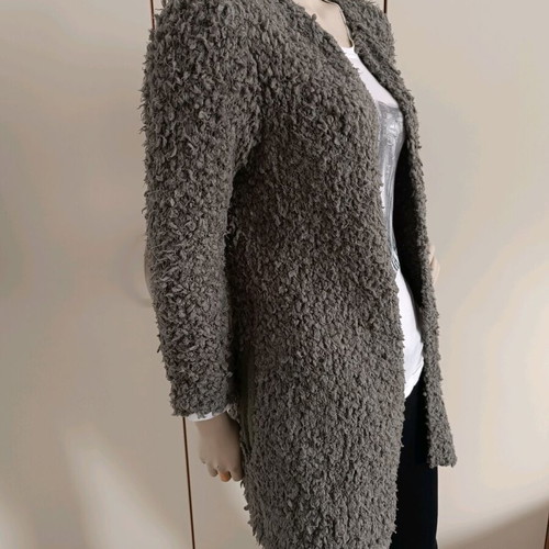Zara Girls Khaki Long Cardigan Type Sheep Used, Size 13-14 Years