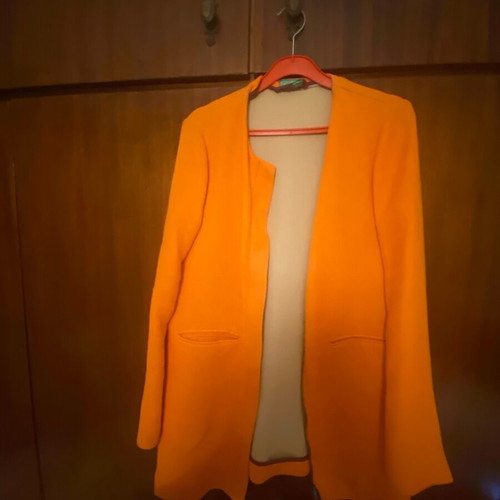 Benetton jacket new, orange zipper