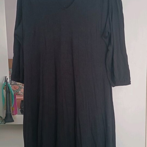 Marks & Spencer long black cotton dress used, size L