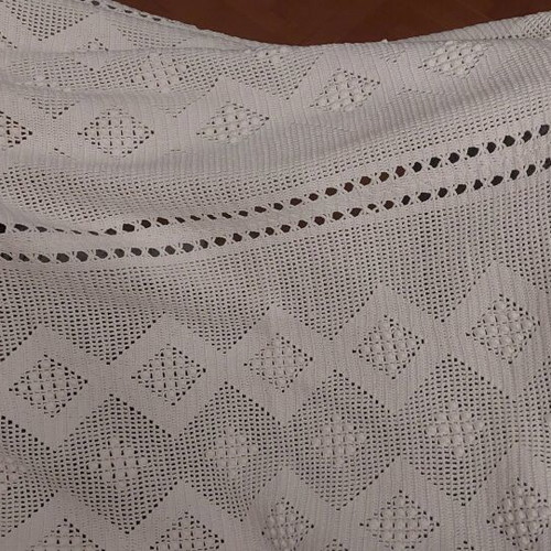 Handmade white double crochet blanket new