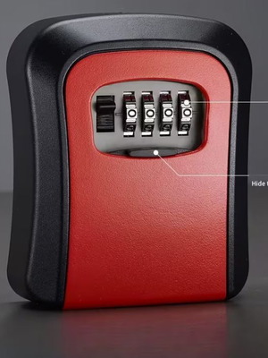 Wall Key Safe with Combination Lock 9.4 × 7.4 cm Red new