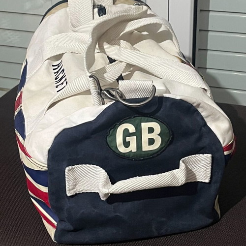 Hackett Gbk Duffle Canvas Bag used, white multi colour