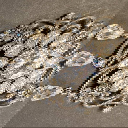 Καρφίτσα ασημένια Oxette με διαμάντια 925°, καινούργια