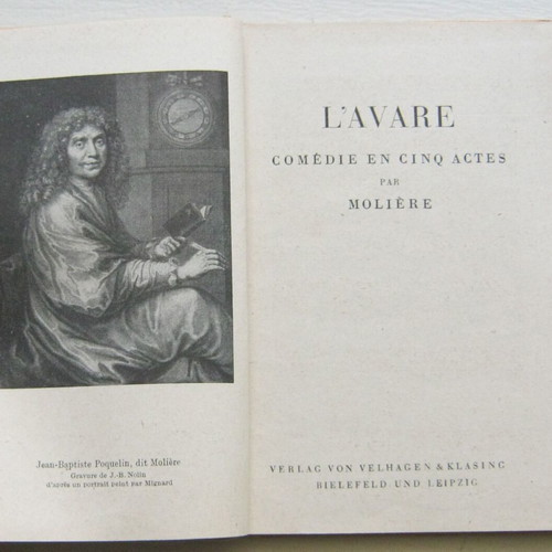 L'avare by Moliere used French hardcover book 1941