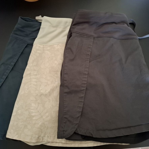 Shorts-skirt set of 3 pieces like new, XXL, gray and beige