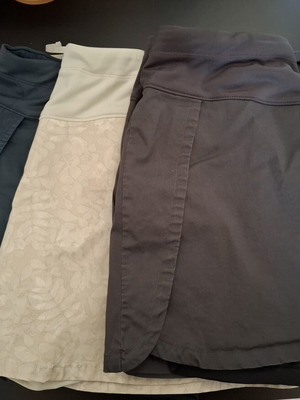 Shorts-skirt set of 3 pieces like new, XXL, gray and beige