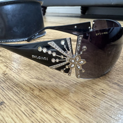 Bvlgari vintage designer sunglasses used with rhinestone detailing
